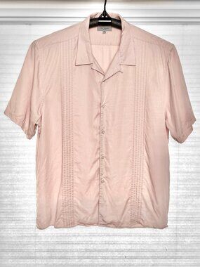 Ted Baker Men's Micro Pleat Shirt in Soft Pink